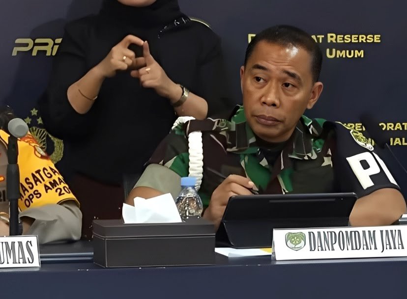 Danpom Jaya Kolonel CPM Donny Agus membenarkan 2 anggota kopassus terlibat pembunuhan kasus kacabang BRI. (X@alfaromeoo__)